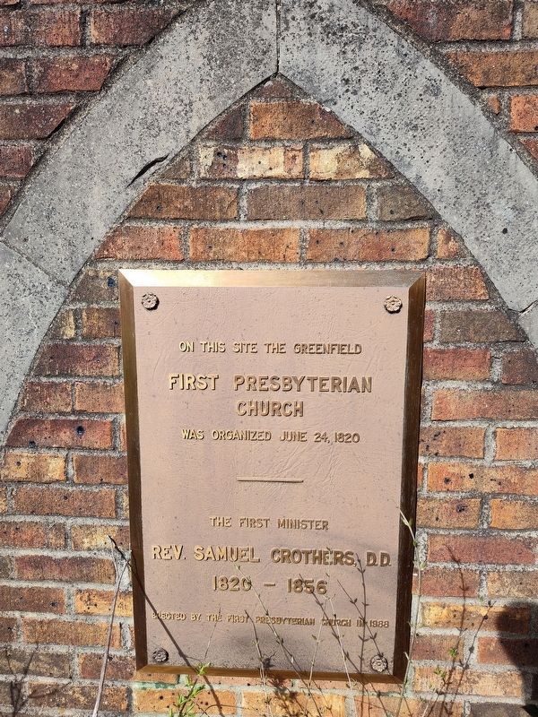 First Presbyterian Church Site Marker. Click for full size. First Presbyterian Church Site Marker image. Click for full size.