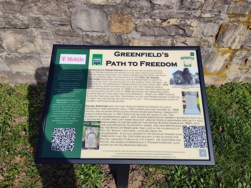 Greenfield's Path To Freedom Marker. Click for full size. Greenfield's Path To Freedom Marker image. Click for full size.