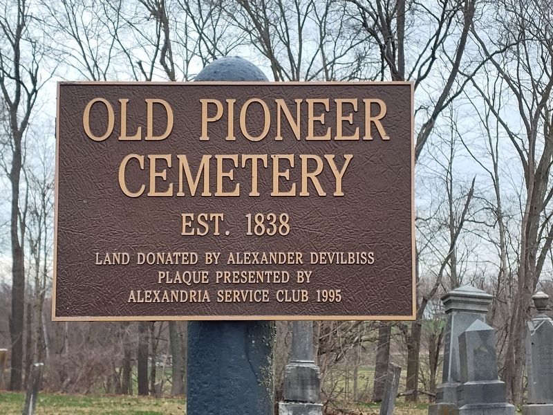 Old Pioneer Cemetery Marker. Click for full size. Old Pioneer Cemetery Marker image. Click for full size.