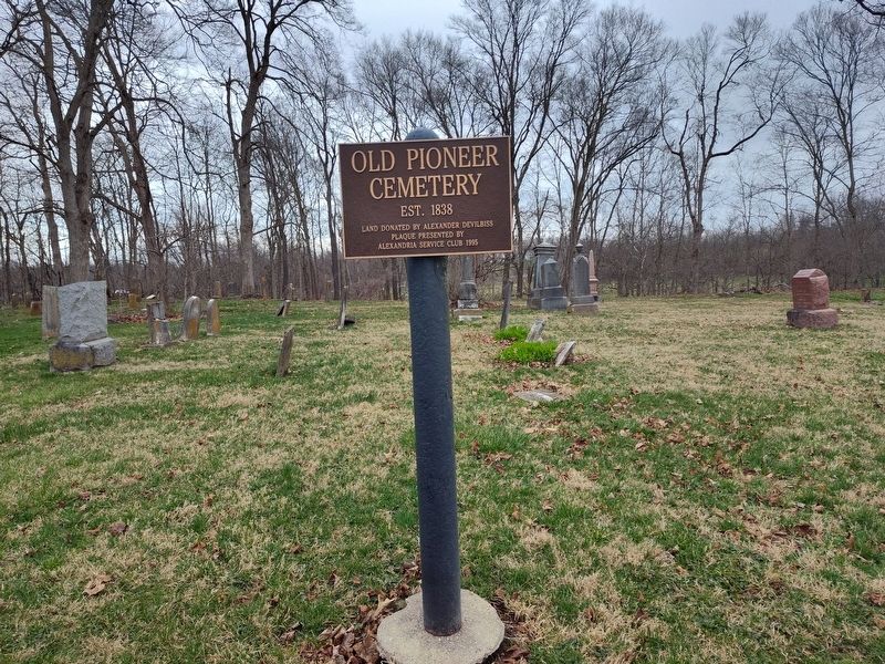 Old Pioneer Cemetery Marker. Click for full size. Old Pioneer Cemetery Marker image. Click for full size.
