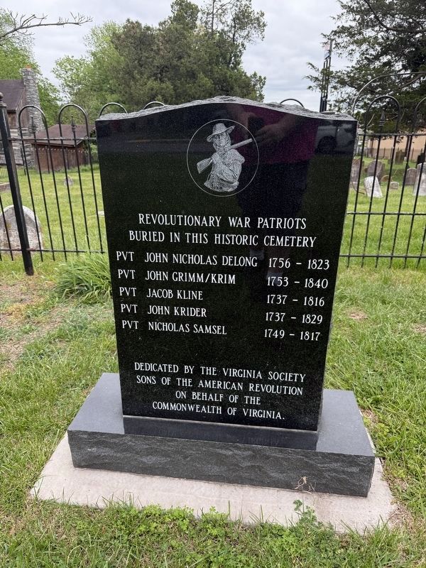 Revolutionary War Patriots Buried in this Historic Cemetery Memorial. Click for full size. Revolutionary War Patriots Buried in this Historic Cemetery Memorial image. Click for full size.
