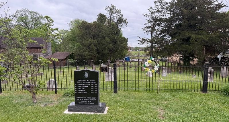 Revolutionary War Patriots Buried in this Historic Cemetery Memorial. Click for full size. Revolutionary War Patriots Buried in this Historic Cemetery Memorial image. Click for full size.