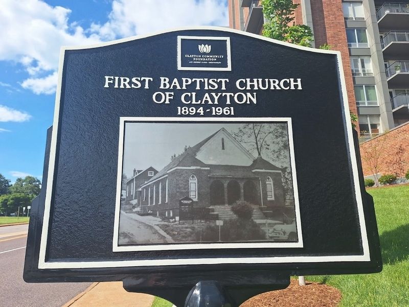 First Baptist Church of Clayton Marker. Click for full size. First Baptist Church of Clayton Marker image. Click for full size.