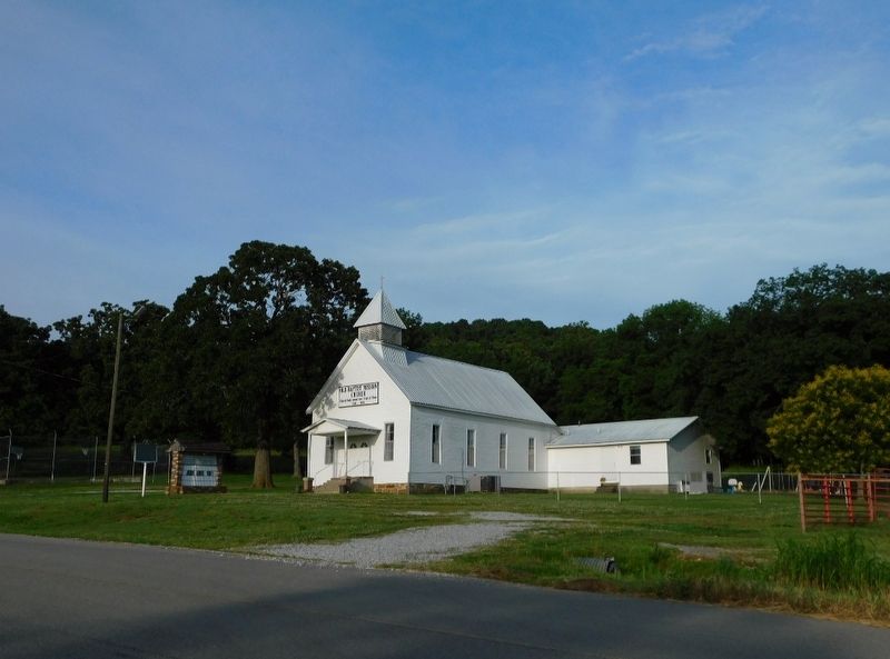 Old Baptist Mission Church and Marker. Click for full size. Old Baptist Mission Church and Marker image. Click for full size.