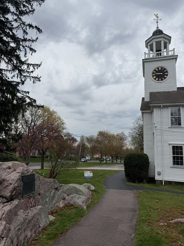Hingham Second Parish Church Marker (wide view) image. Click for full size.