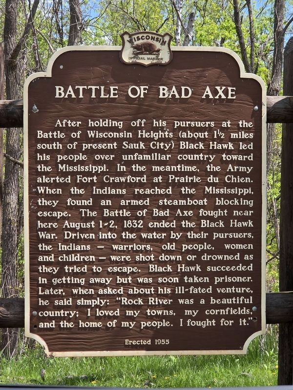Battle of Bad Axe Marker. Click for full size. Battle of Bad Axe Marker image. Click for full size.