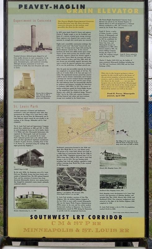 Peavey-Haglin Grain Elevator Marker (reverse). Click for full size. Peavey-Haglin Grain Elevator Marker (reverse) image. Click for full size.