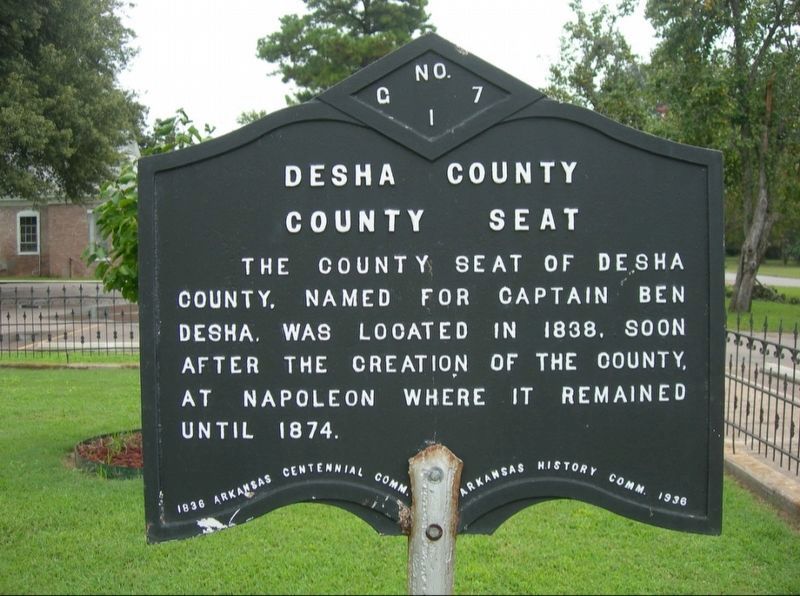 Desha County Marker image. Click for full size.