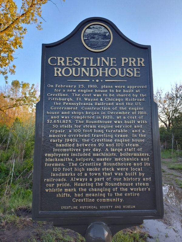 Crestline PRR Roundhouse Marker image. Click for full size.
