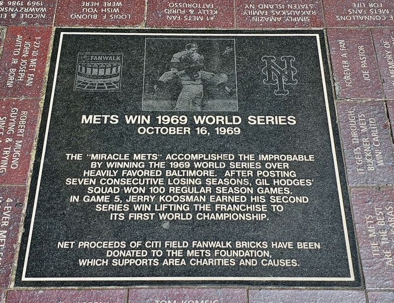 Mets Win 1969 World Series Marker. Click for full size. Mets Win 1969 World Series Marker image. Click for full size.
