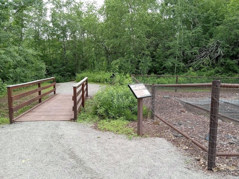 Milford Miners Marker beside the former mine shaft. Click for full size. Milford Miners Marker beside the former mine shaft image. Click for full size.