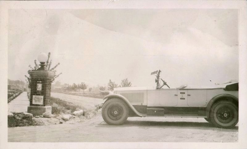 J. F. MacMahon memorial near Crestline (with the Packard), Ohio. Click for full size. J. F. MacMahon memorial near Crestline (with the Packard), Ohio image. Click for full size.