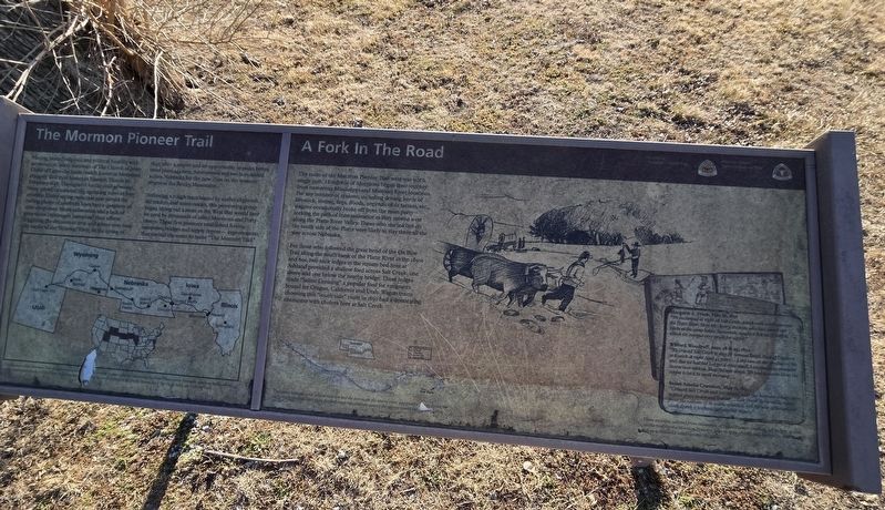 The Mormon Pioneer Trail Marker. Click for full size. The Mormon Pioneer Trail Marker image. Click for full size.