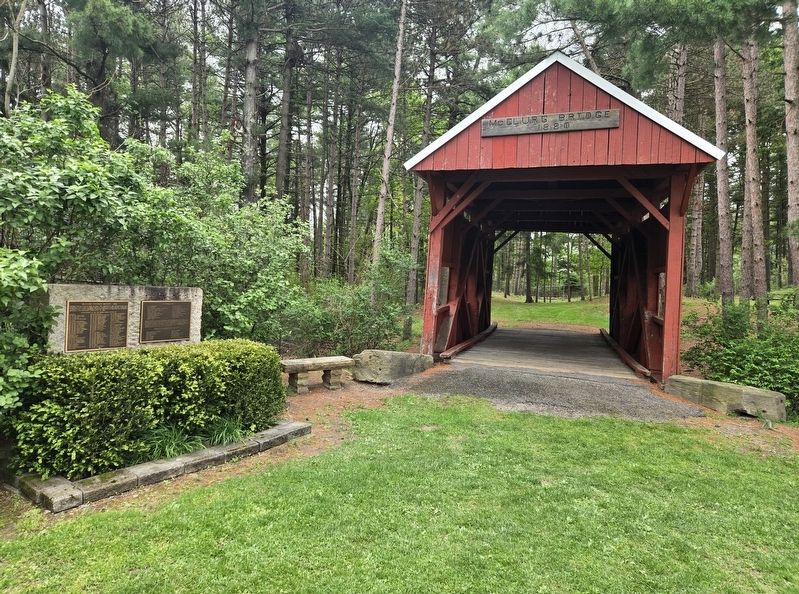 McClurg Covered Bridge and Marker image. Click for full size.