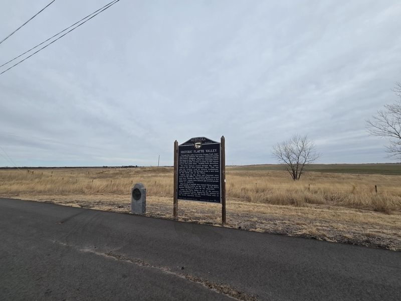 Site of the "Historic Platte Valley" and Pony Express Marker. Click for full size. Site of the "Historic Platte Valley" and Pony Express Marker image. Click for full size.