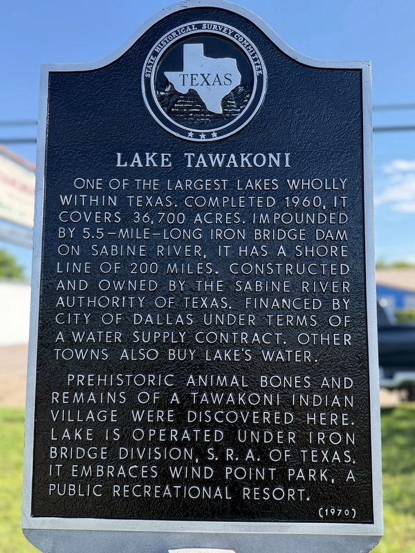 Lake Tawakoni Marker. Click for full size. Lake Tawakoni Marker image. Click for full size.