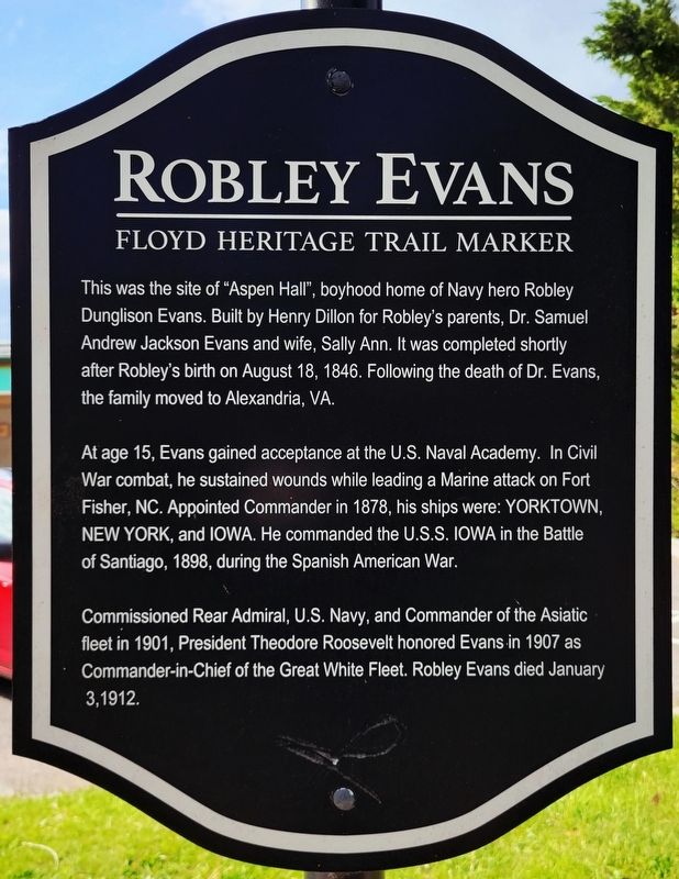 Robley Evans Marker. Click for full size. Robley Evans Marker image. Click for full size.