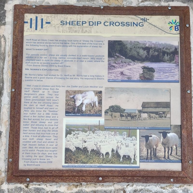Sheep Dip Crossing Marker. Click for full size. Sheep Dip Crossing Marker image. Click for full size.