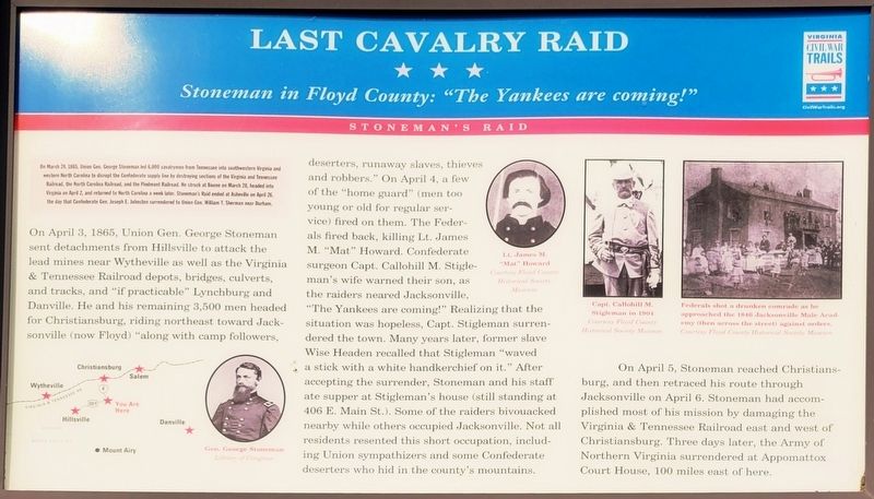 Last Cavalry Raid Marker. Click for full size. Last Cavalry Raid Marker image. Click for full size.