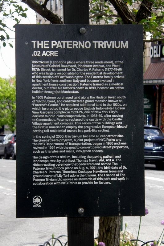 The Paterno Trivium Marker. Click for full size. The Paterno Trivium Marker image. Click for full size.