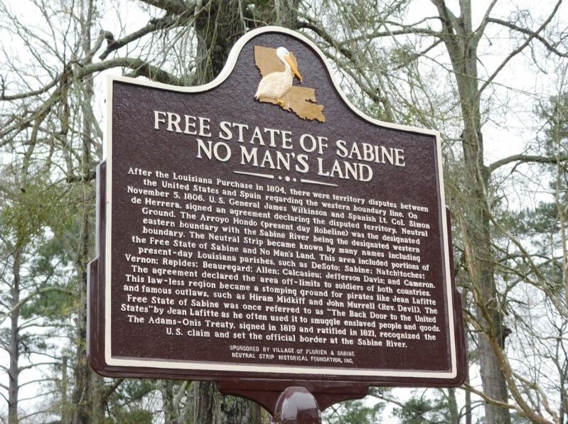 Free State of Sabine Marker. Click for full size. Free State of Sabine Marker image. Click for full size.