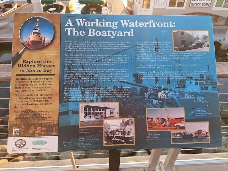 A Working Waterfront: The Boatyard Marker image. Click for full size.