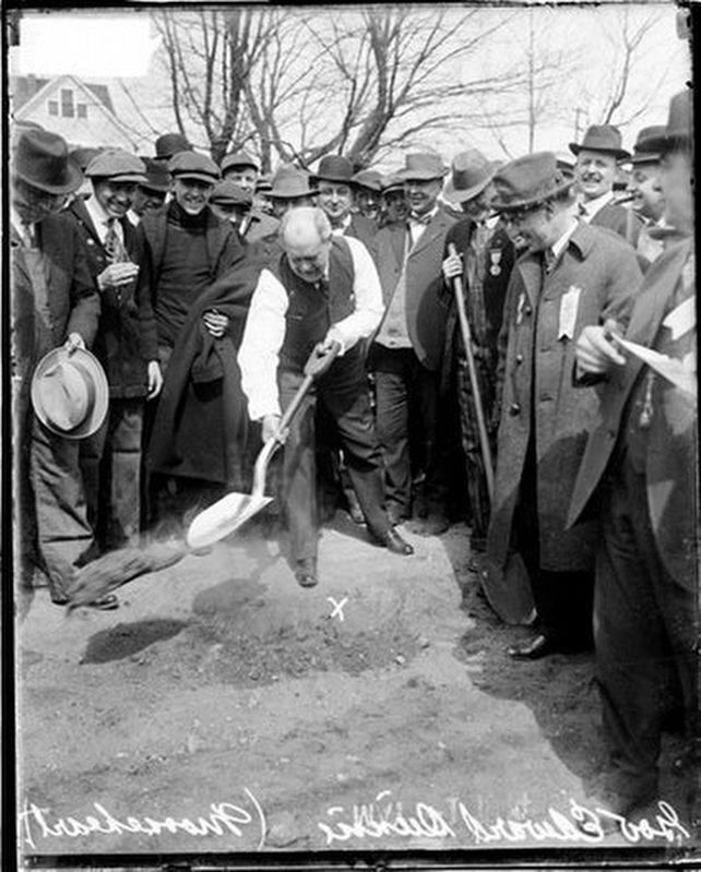 Gov. Dunne at the road paving near Mooseheart. Click for full size. Gov. Dunne at the road paving near Mooseheart image. Click for full size.