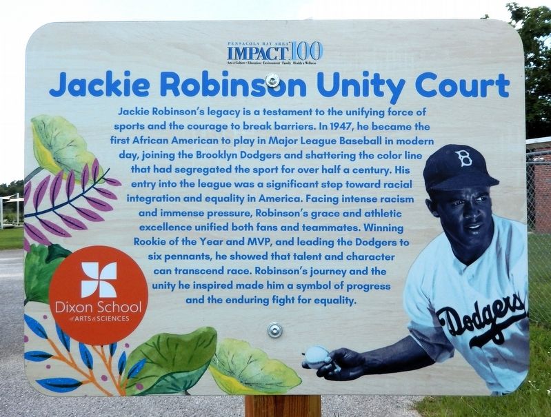 Jackie Robinson Unity Court Marker image. Click for full size.