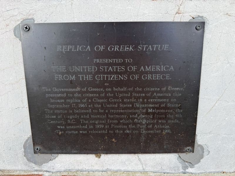 <i>Replica of Greek Statue</i> Marker image. Click for full size.