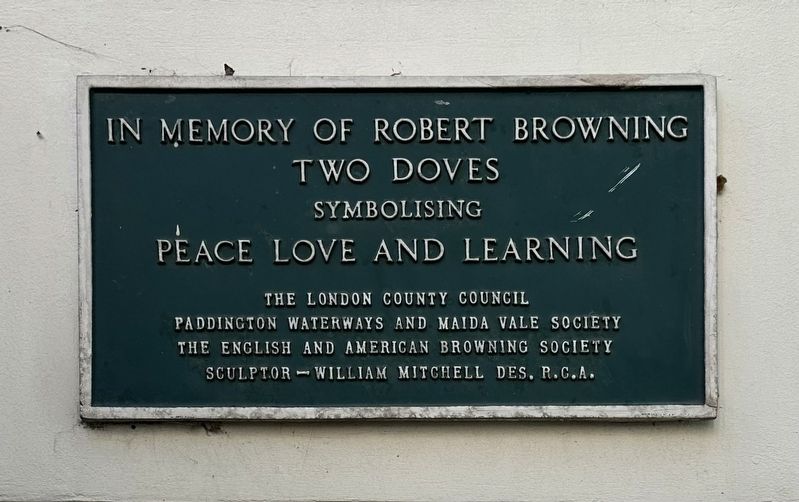 Robert Browning - memorial plaque and artwork image. Click for full size.