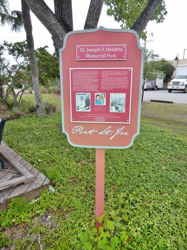 Dr. Joseph P. Hendrix Memorial Park Marker. Click for full size. Dr. Joseph P. Hendrix Memorial Park Marker image. Click for full size.