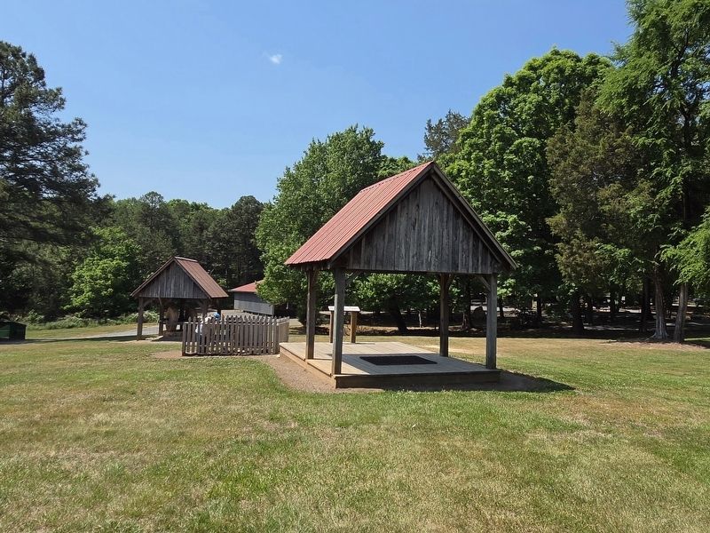 Marker is on the platform at the shelter over the former mine image. Click for full size.