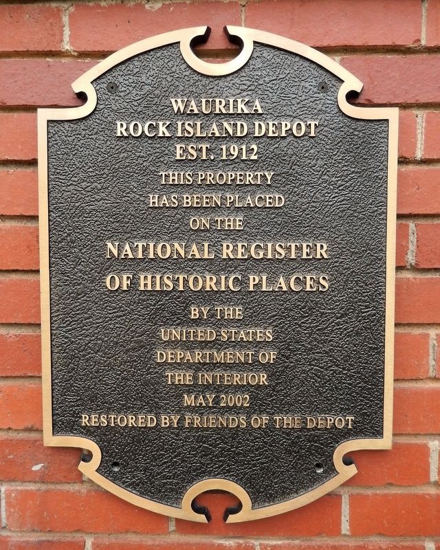 Waurika Rock Island Depot Marker. Click for full size. Waurika Rock Island Depot Marker image. Click for full size.