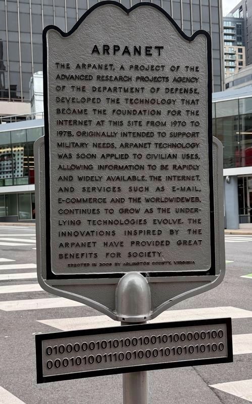 ARPANET Marker with Binary Code Marker Immediately Below. Click for full size. ARPANET Marker with Binary Code Marker Immediately Below image. Click for full size.