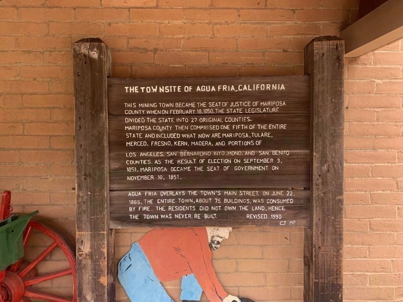 The Townsite of Agua Fria, California Marker. Click for full size. The Townsite of Agua Fria, California Marker image. Click for full size.