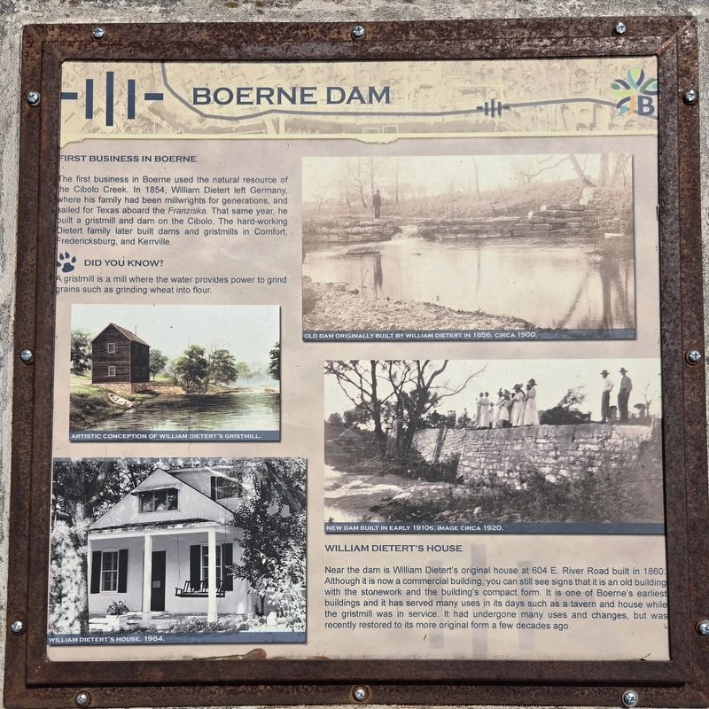 Boerne Dam Marker image. Click for full size.