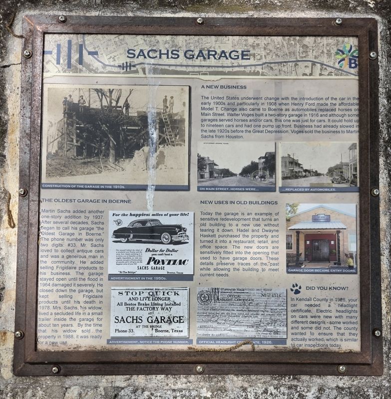Sachs Garage Marker image. Click for full size.