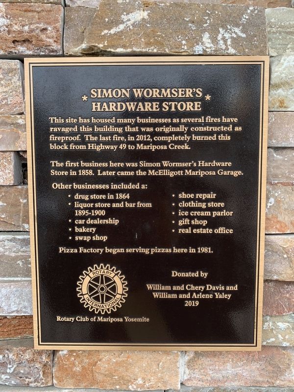 Simon Wormser's Hardware Store Marker. Click for full size. Simon Wormser's Hardware Store Marker image. Click for full size.