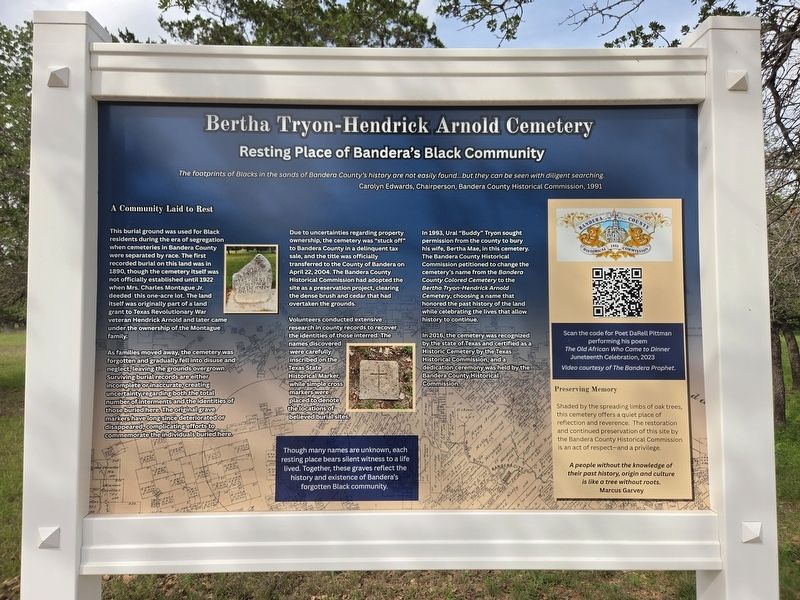 Bertha Tryon-Hendrick Arnold Cemetery Marker. Click for full size. Bertha Tryon-Hendrick Arnold Cemetery Marker image. Click for full size.