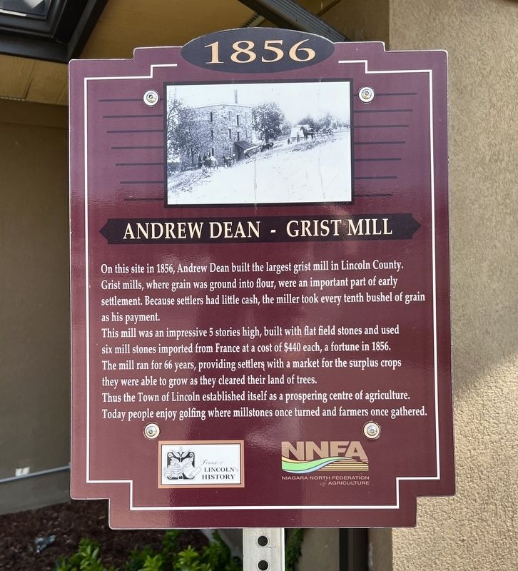 Andrew Dean - Grist Mill Marker. Click for full size. Andrew Dean - Grist Mill Marker image. Click for full size.