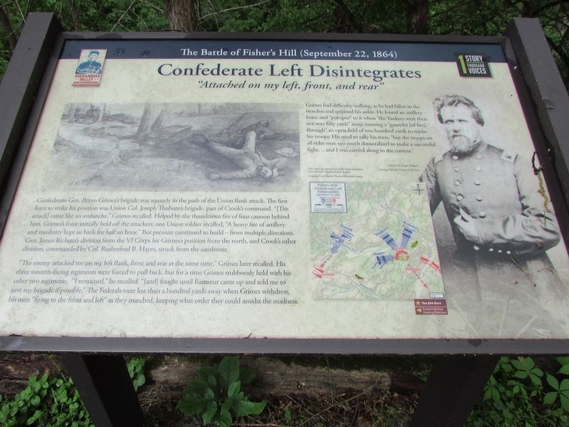 Confederate Left Disintegrates Marker. Click for full size. Confederate Left Disintegrates Marker image. Click for full size.