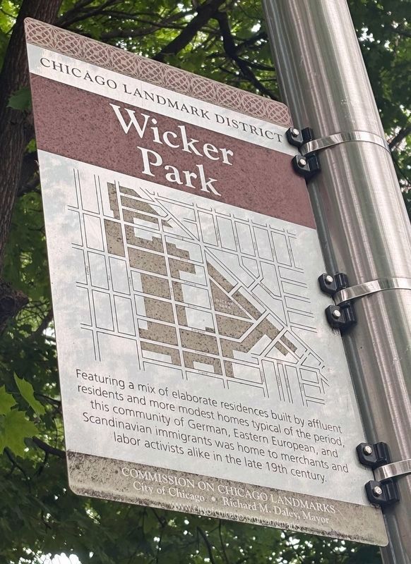 Wicker Park Marker (south-facing side) image. Click for full size.