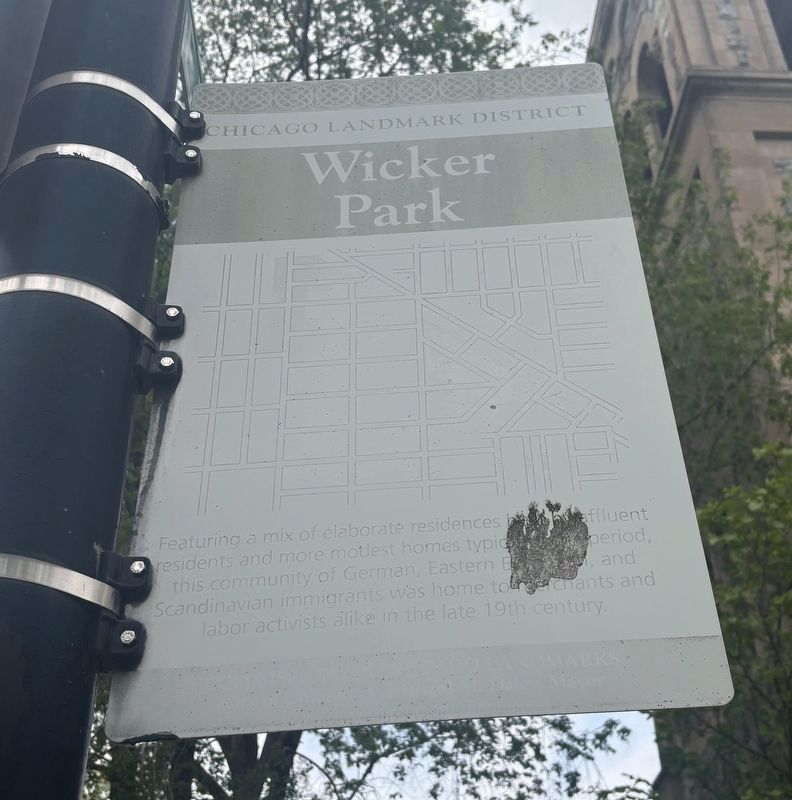 Wicker Park Marker (east-facing side) image. Click for full size.