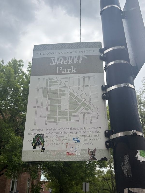 Wicker Park Marker (west-facing side) image. Click for full size.