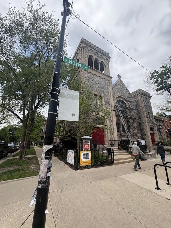 Wicker Park Marker in front of Wicker Park Lutheran Church image. Click for full size.