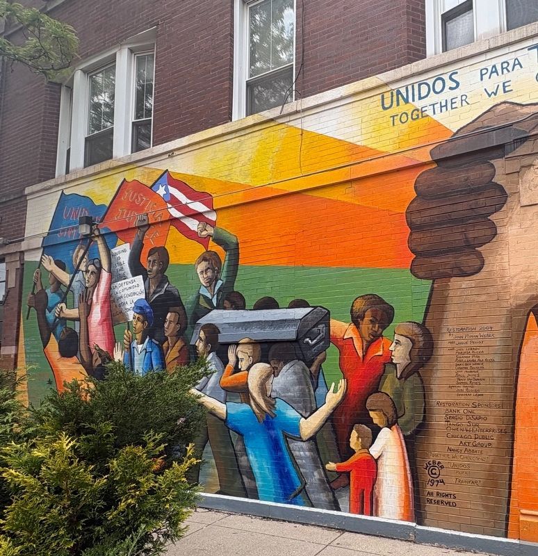 Unidos para Triunfar Mural, left side image. Click for full size.