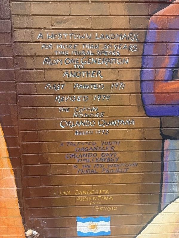 Text on the Unidos para Triunfar Mural image. Click for full size.