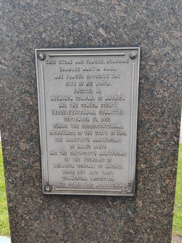 Charles Martin Hall Marker. Click for full size. Charles Martin Hall Marker image. Click for full size.