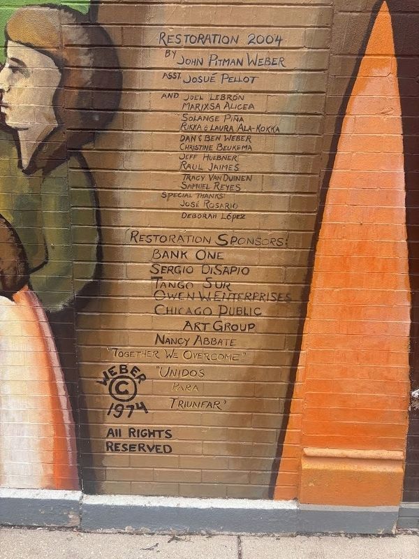 Unidos para Triunfar Mural, text on right side image. Click for full size.