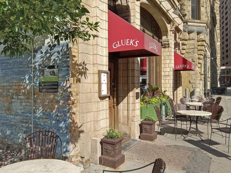 Gluek's Restaurant and Bar Marker (left). Click for full size. Gluek's Restaurant and Bar Marker (left) image. Click for full size.